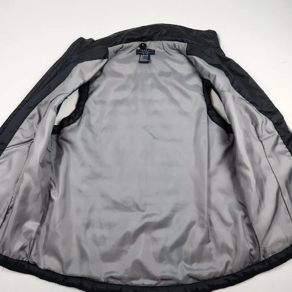 Charles River Radius Quilted Vest Primaloft Black Full Zip Womens M Pockets